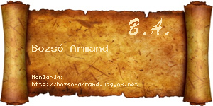 Bozsó Armand névjegykártya