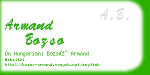 armand bozso business card